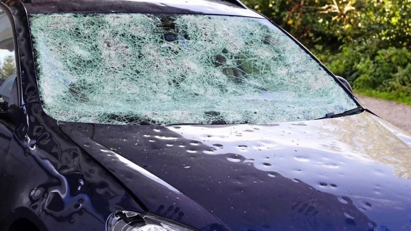 Hail Damage on a Car